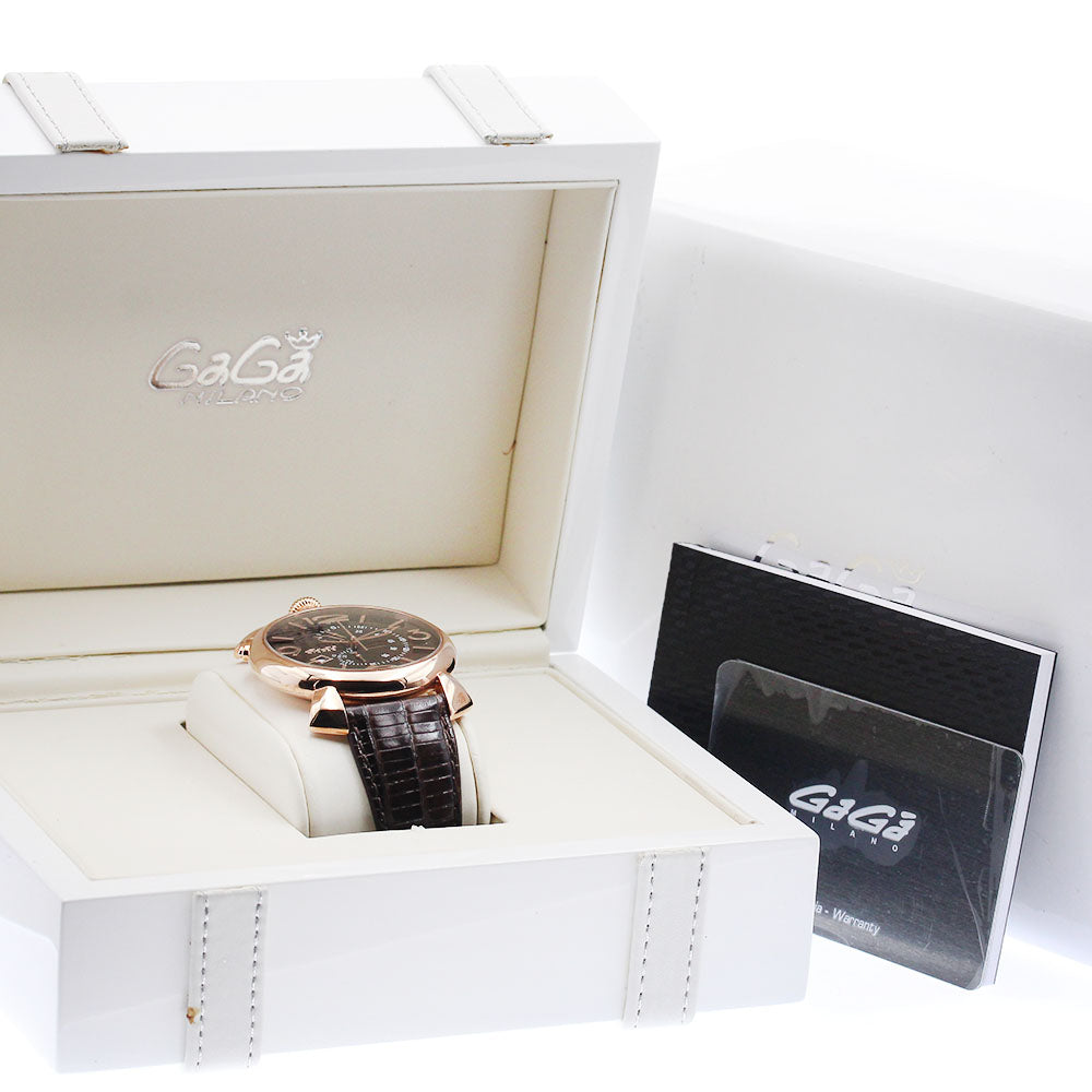 GaGa MILANO 5098.03BW Manuale Thin Chrono Date Chronograph Quartz Men's Watch Excellent Condition with Box and Warranty Card.