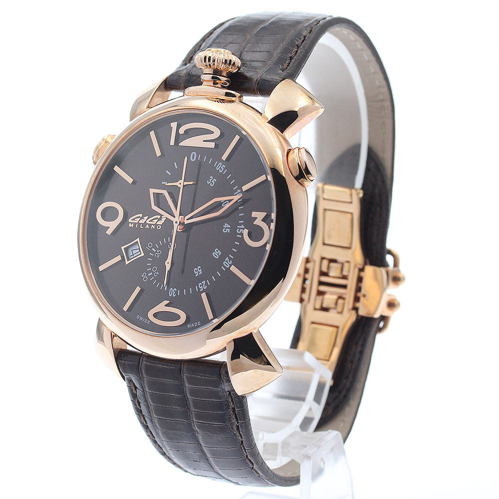 GaGa MILANO 5098.03BW Manuale Thin Chrono Date Chronograph Quartz Men's Watch Excellent Condition with Box and Warranty Card.