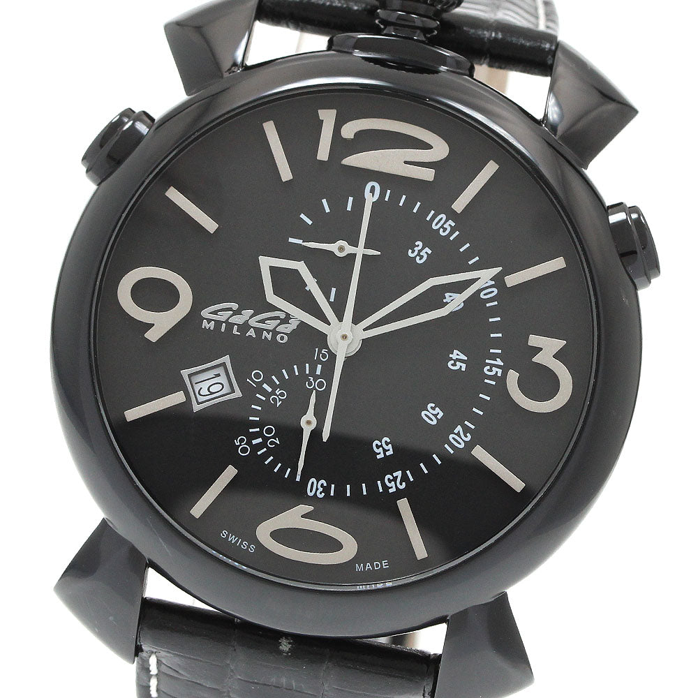 GaGa MILANO 5099.01BK Manuale Thin Chrono 46MM Date Chronograph Quartz Men's Watch Excellent Condition with Warranty.