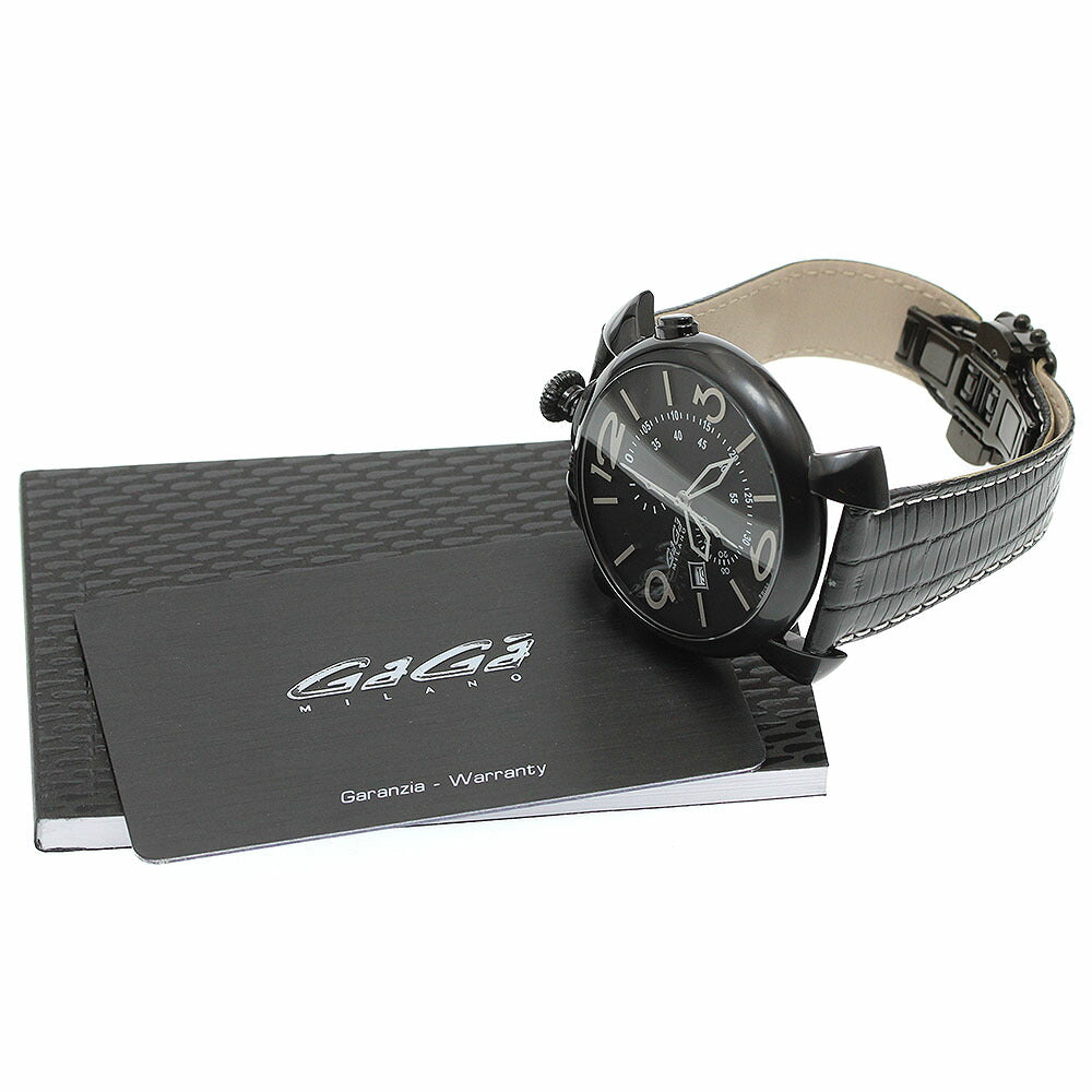 GaGa MILANO 5099.01BK Manuale Thin Chrono 46MM Date Chronograph Quartz Men's Watch Excellent Condition with Warranty.