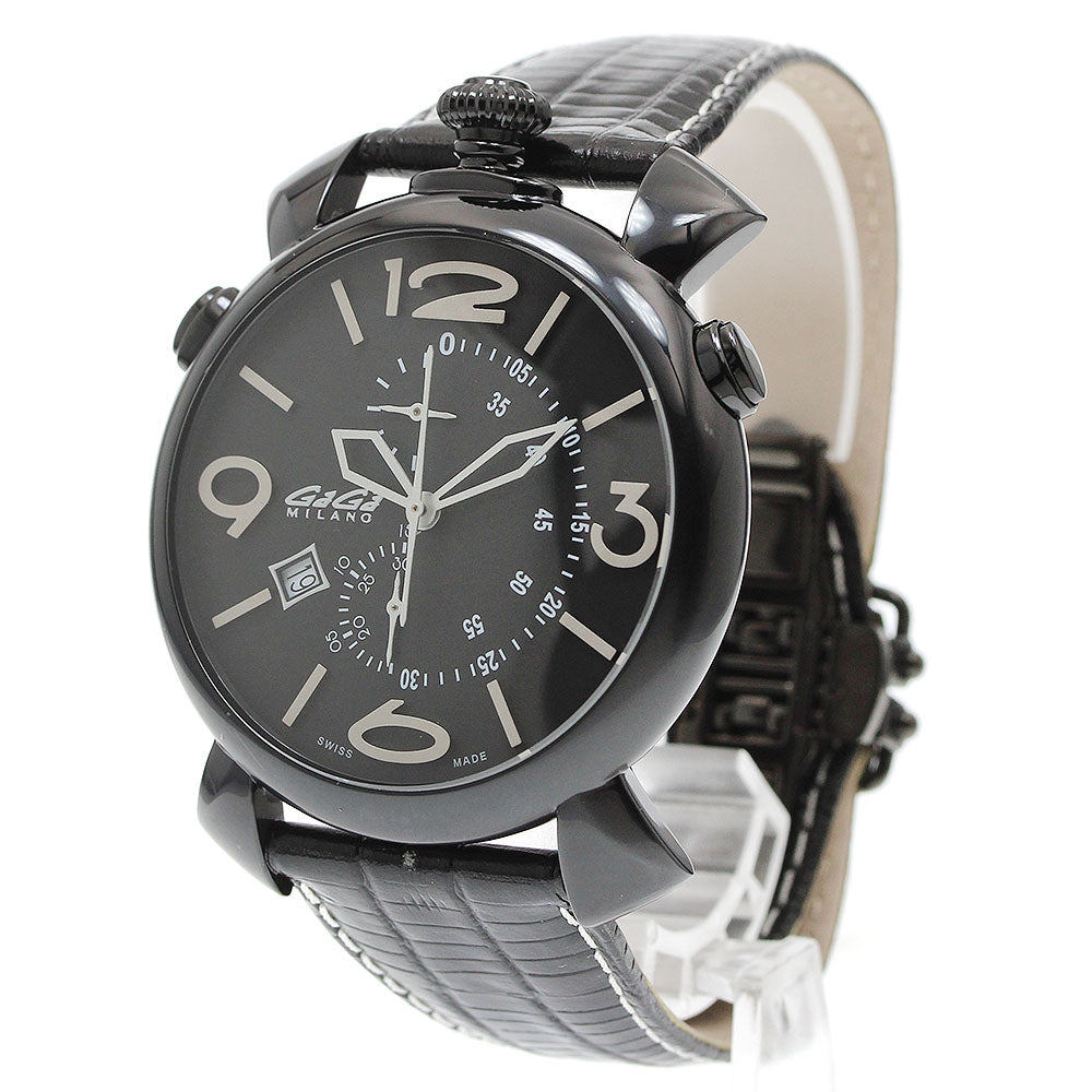 GaGa MILANO 5099.01BK Manuale Thin Chrono 46MM Date Chronograph Quartz Men's Watch Excellent Condition with Warranty.