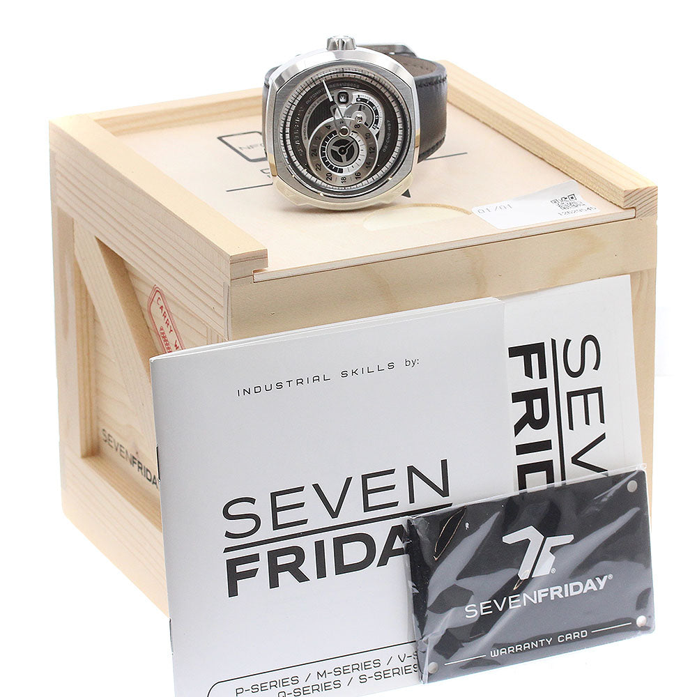 SEVENFRIDAY SF-Q1/01 Essence Power Reserve Date Automatic Men's Watch Excellent Condition with Inner Box and Warranty Card.