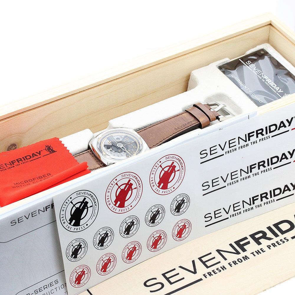 SEVENFRIDAY SF-V2/01 V Series Day & Night Indicator Small Seconds Automatic Men's Watch Excellent Condition with Inner Box and Warranty Card