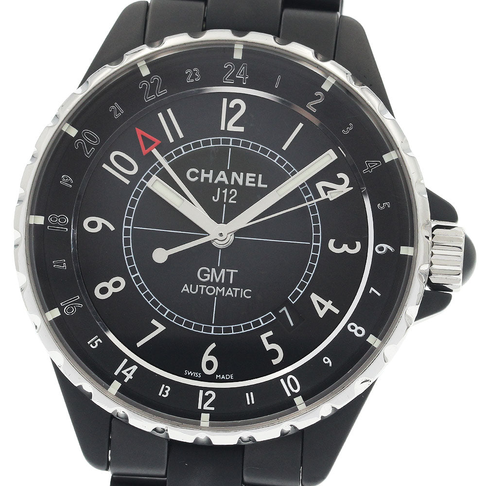 CHANEL H3101 J12 GMT Matte Black Automatic Men's Watch with Warranty Card