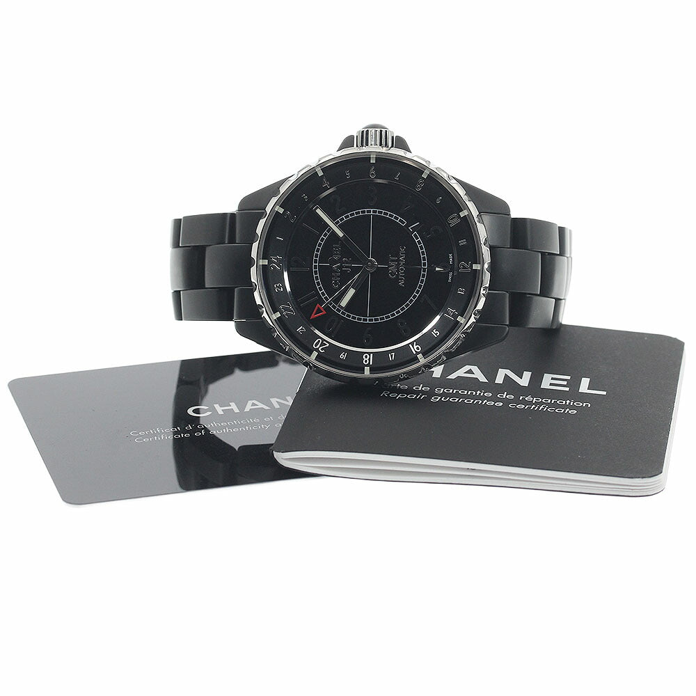 CHANEL H3101 J12 GMT Matte Black Automatic Men's Watch with Warranty Card