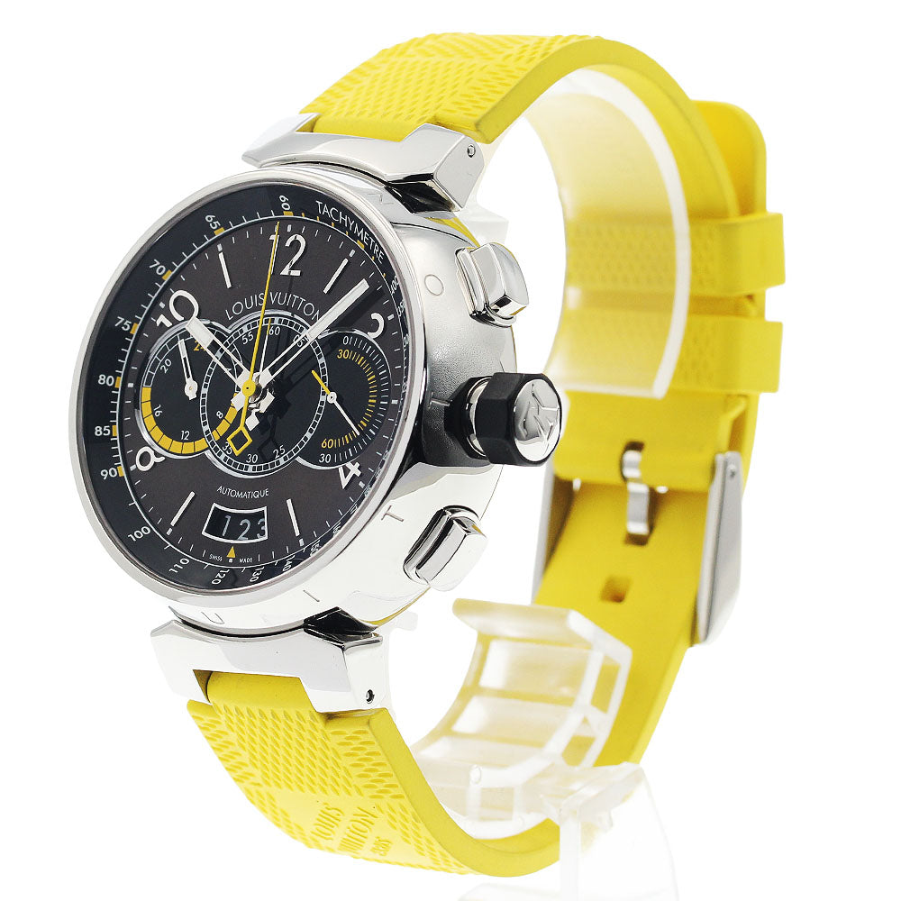 LOUIS VUITTON Q102L Tambour Chronograph Voyage Automatic Men's Watch (Good Condition)