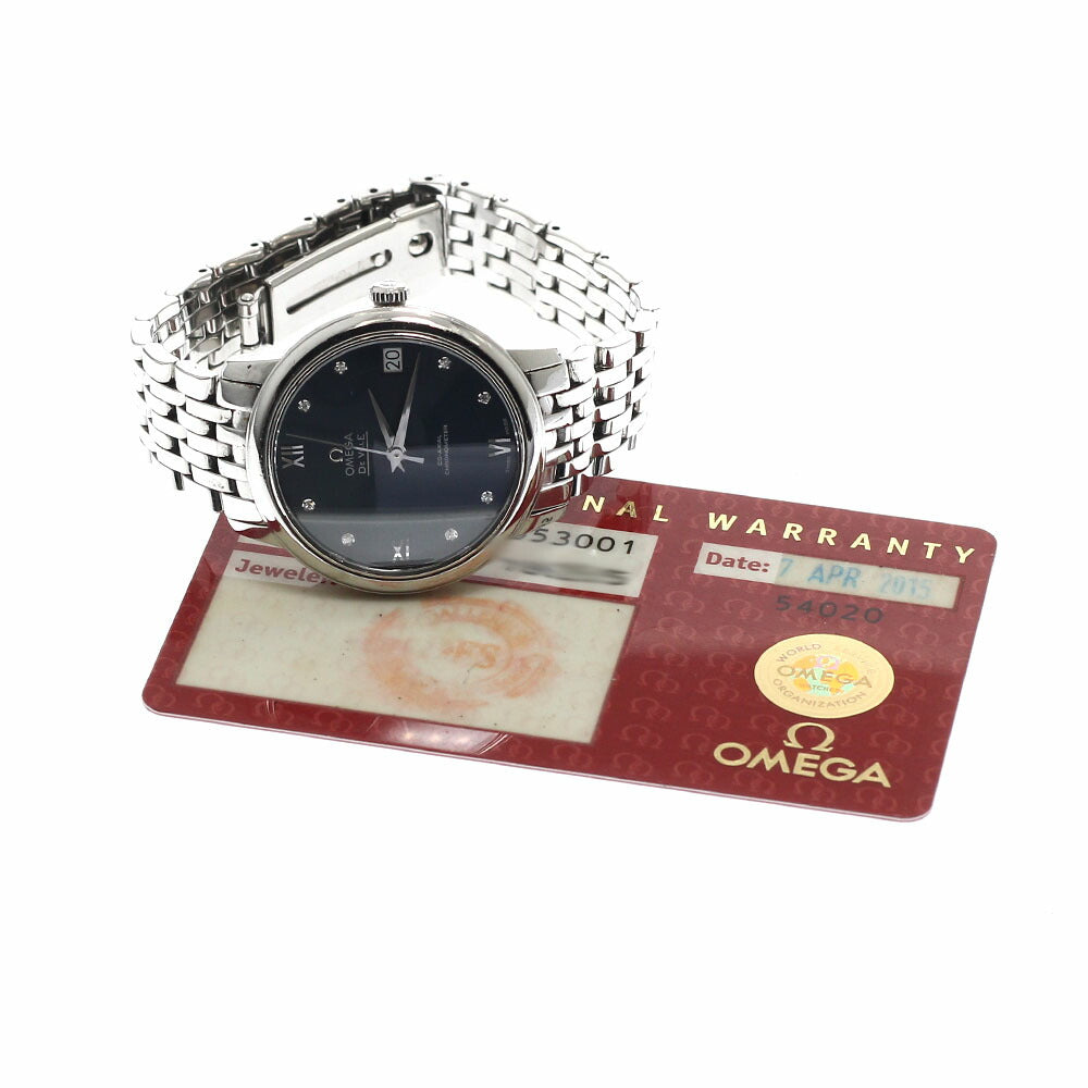 OMEGA 424.10.33.20.53.001 De Ville Prestige 8P Diamond Date Co-Axial Automatic Ladies Watch with Warranty