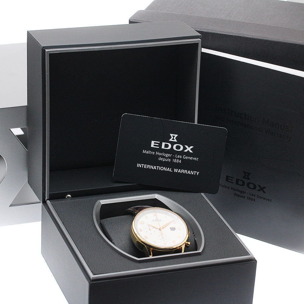 EDOX 91001-37R-ABR Les Vauberts Chronograph Automatic Men's Watch with Box and Warranty Card