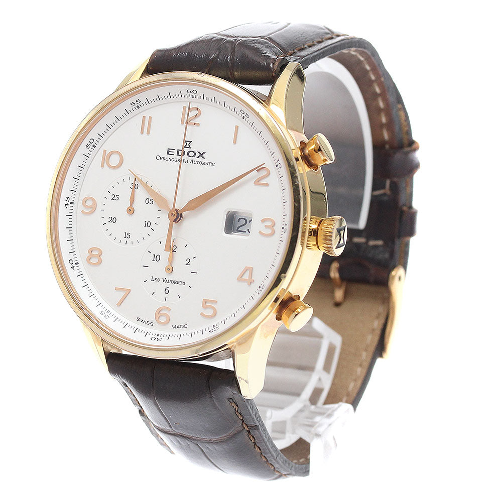 EDOX 91001-37R-ABR Les Vauberts Chronograph Automatic Men's Watch with Box and Warranty Card