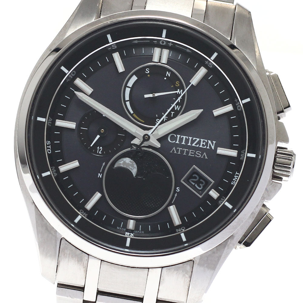 CITIZEN H874-005HK01/BY1001-66E Attesa Day-Date Moonphase Solar Radio-Controlled Men's Watch Excellent Condition with Inner Box and Warranty Card.