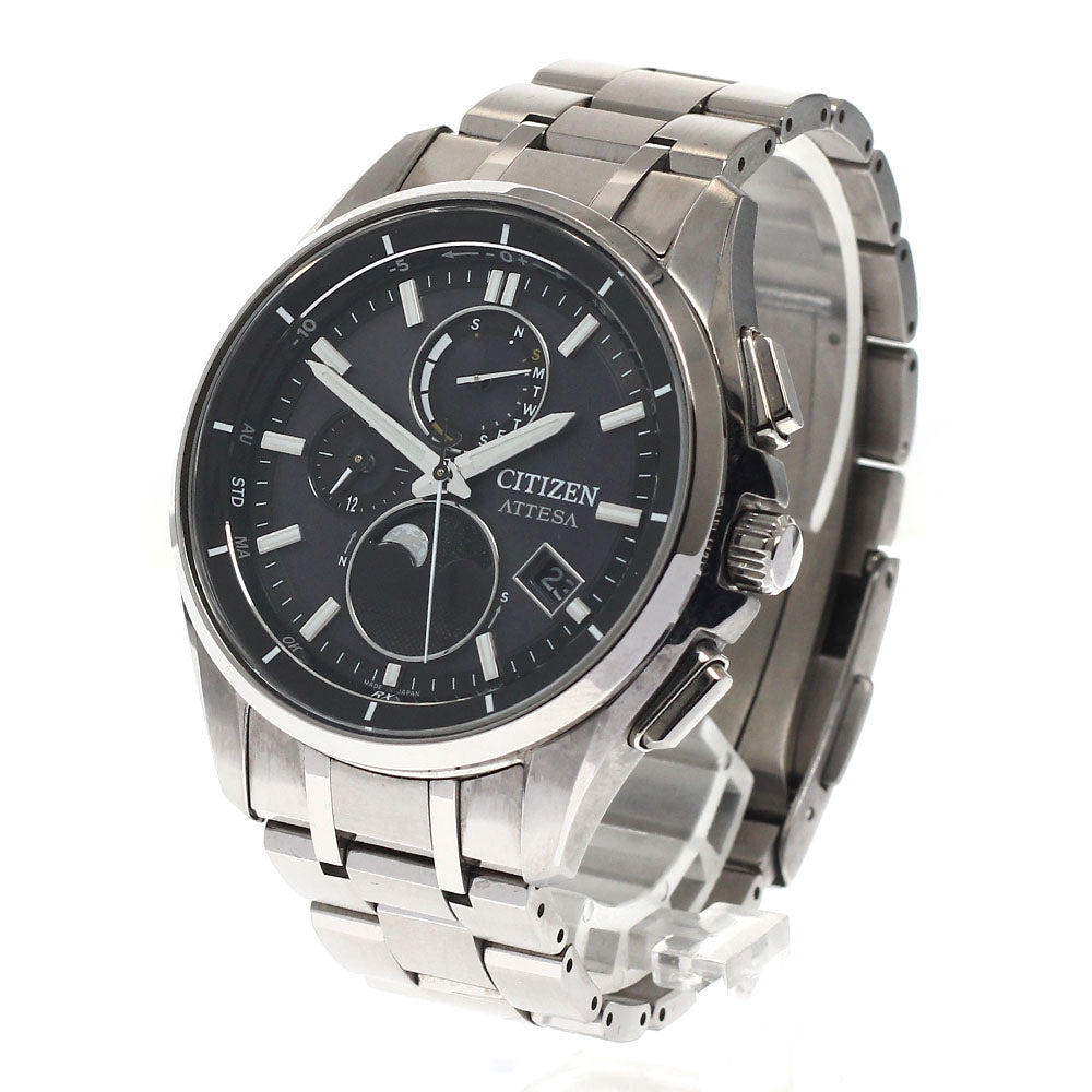 CITIZEN H874-005HK01/BY1001-66E Attesa Day-Date Moonphase Solar Radio-Controlled Men's Watch Excellent Condition with Inner Box and Warranty Card.