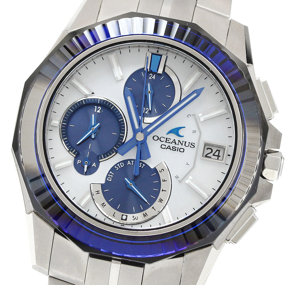 CASIO OCW-S6000PB-7AJR Oceanus CASIO WATCH Partner Shop Model Day-Date Solar Radio-Controlled Men's Watch Excellent Condition with Box and Warranty Card