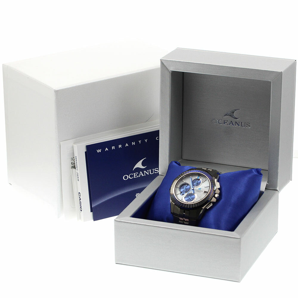 CASIO OCW-S6000PB-7AJR Oceanus CASIO WATCH Partner Shop Model Day-Date Solar Radio-Controlled Men's Watch Excellent Condition with Box and Warranty Card