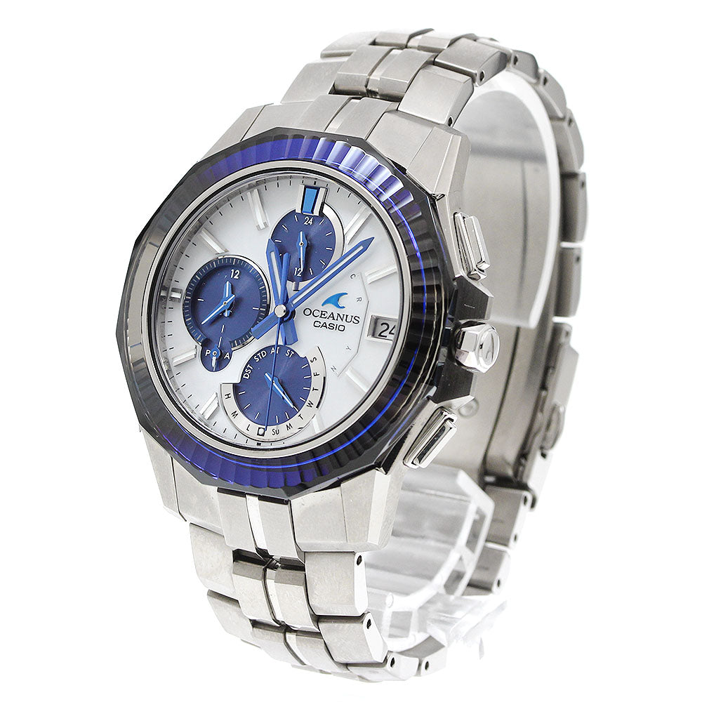 CASIO OCW-S6000PB-7AJR Oceanus CASIO WATCH Partner Shop Model Day-Date Solar Radio-Controlled Men's Watch Excellent Condition with Box and Warranty Card
