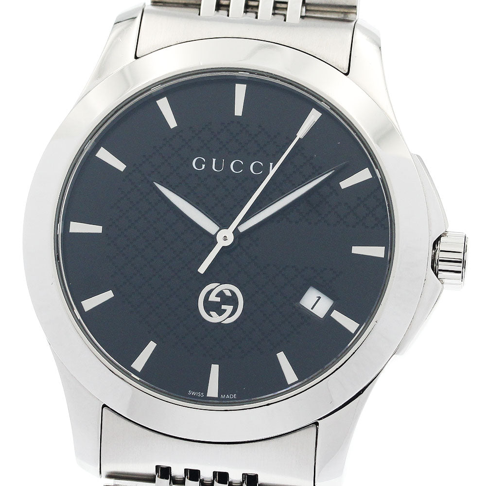 GUCCI 126.4/YA1264106 G-Timeless Date Quartz Men's Watch with Inner Box and Warranty Card