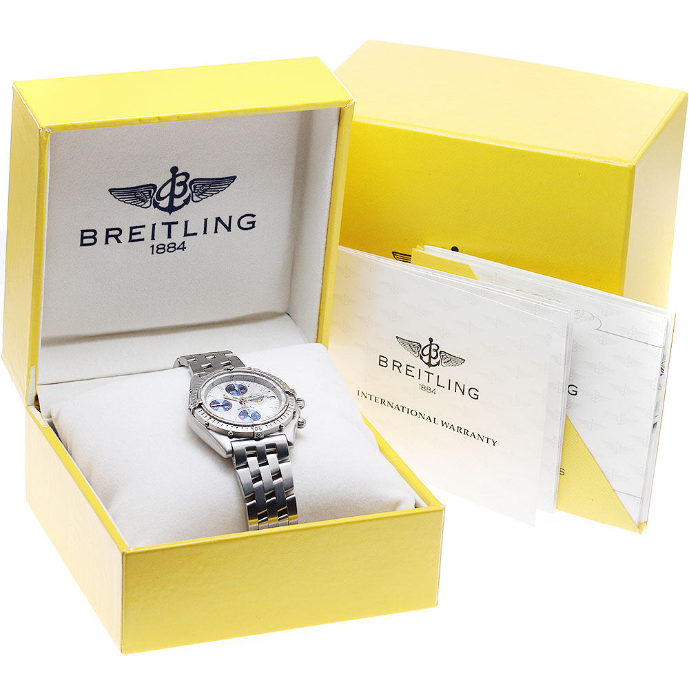BREITLING A13048 Chronomat Blue Impulse Date Automatic Men's Watch Excellent Condition with Box and Warranty Card