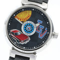 LOUIS VUITTON QA063 Tambour GM Damier World Tour Quartz Men's Watch with Box