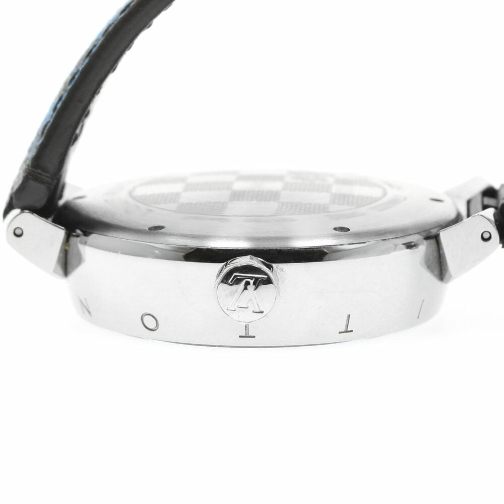 LOUIS VUITTON QA063 Tambour GM Damier World Tour Quartz Men's Watch with Box