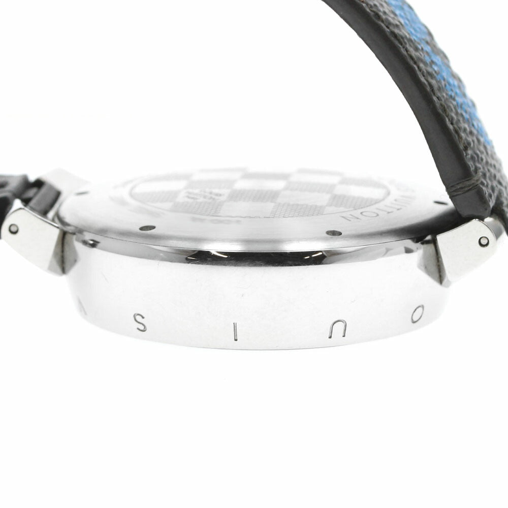 LOUIS VUITTON QA063 Tambour GM Damier World Tour Quartz Men's Watch with Box