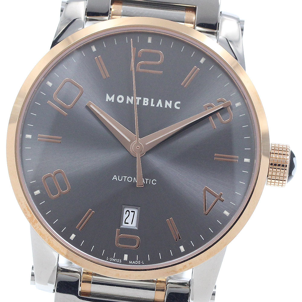 MONTBLANC 106501/M29430 TimeWalker PG Combination Date Automatic Men's Watch Excellent Condition with Warranty Card