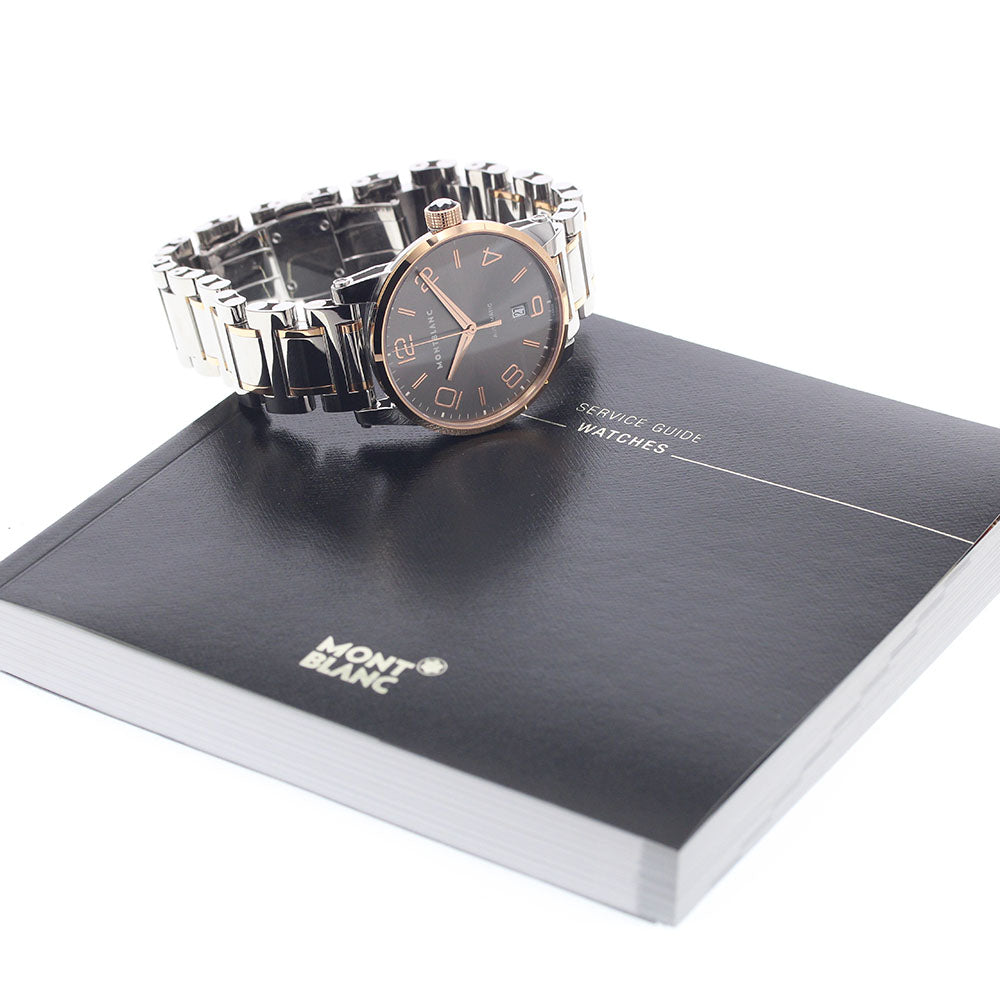 MONTBLANC 106501/M29430 TimeWalker PG Combination Date Automatic Men's Watch Excellent Condition with Warranty Card