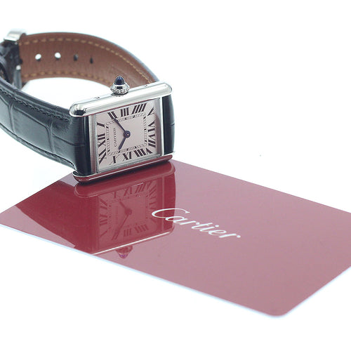 CARTIER WSTA0060 Tankmast SM Solar Women's Watch Excellent Condition with Warranty.