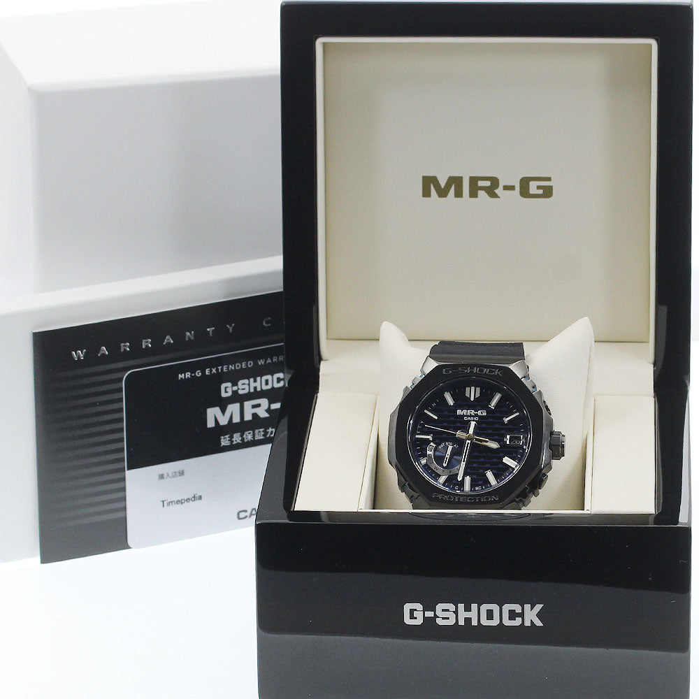 CASIO MRG-B2100R-2AJR G-Shock MR-G Blue-Black Day-Date Solar Radio-Controlled Men's Watch Excellent Condition with Box and Warranty.