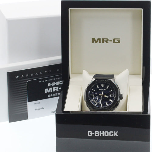CASIO MRG-B2100R-2AJR G-Shock MR-G Blue-Black Day-Date Solar Radio-Controlled Men's Watch Excellent Condition with Box and Warranty.