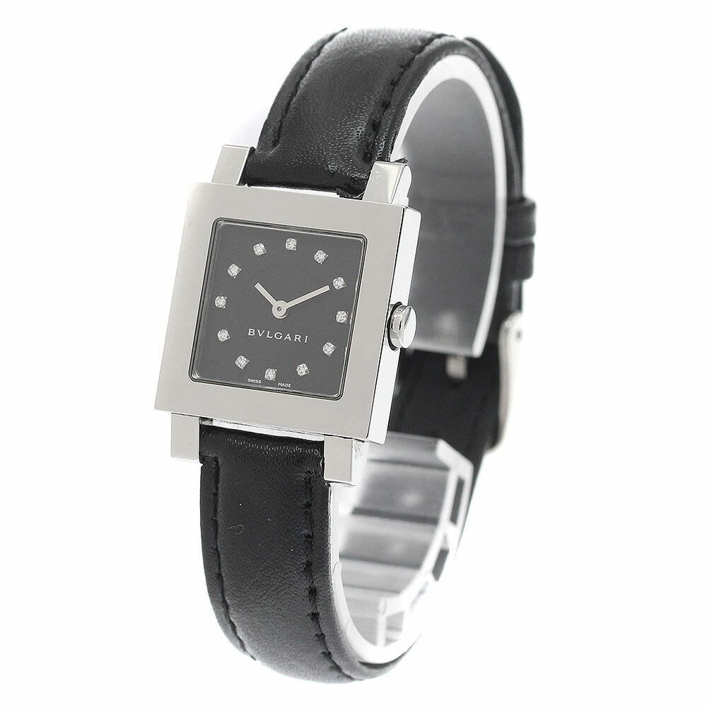 BVLGARI SQ22SL Quadrato 12-Diamond Quartz Women's Watch