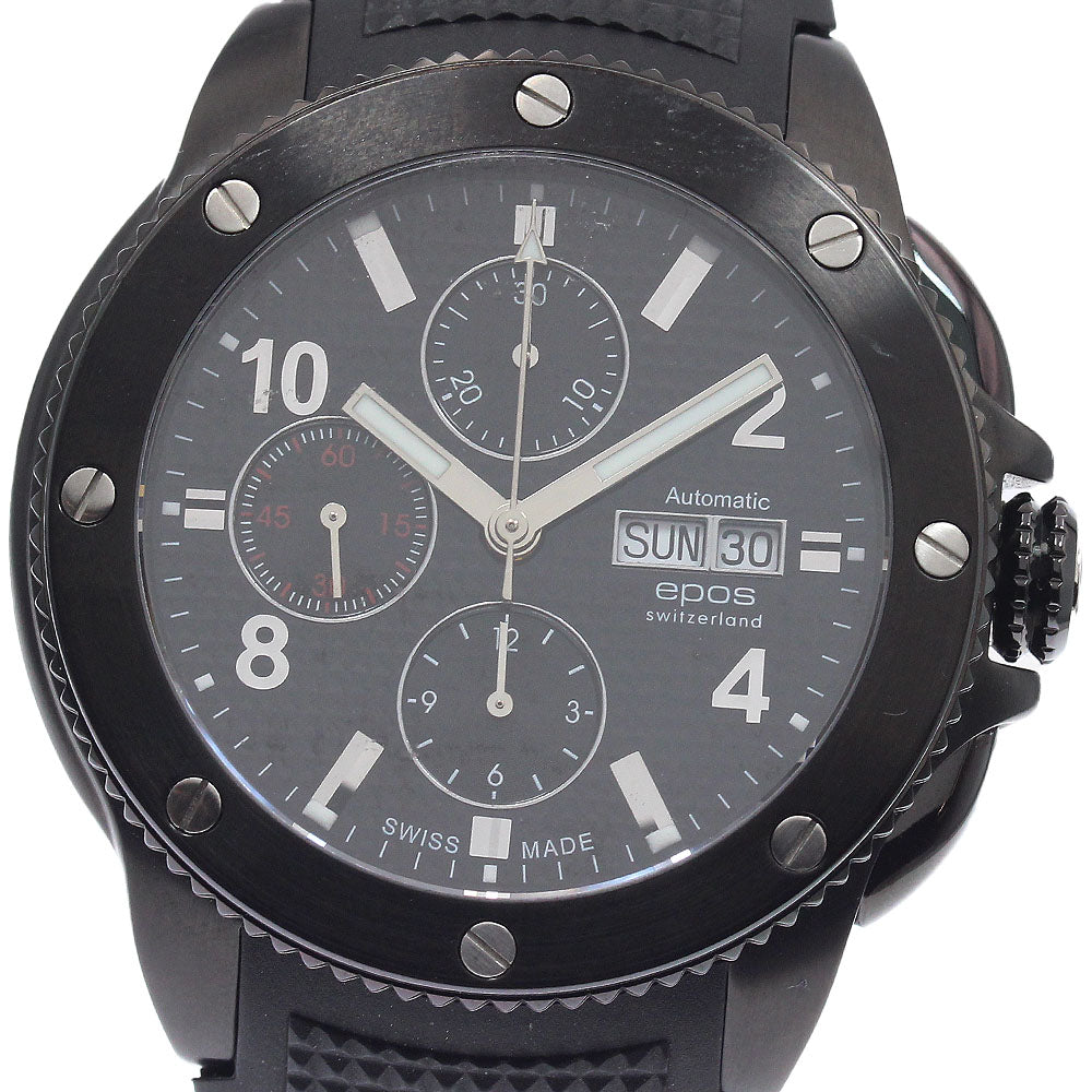 EPOS 3388SBBKR Chronograph Day-Date Automatic Men's Watch with Box and Warranty.