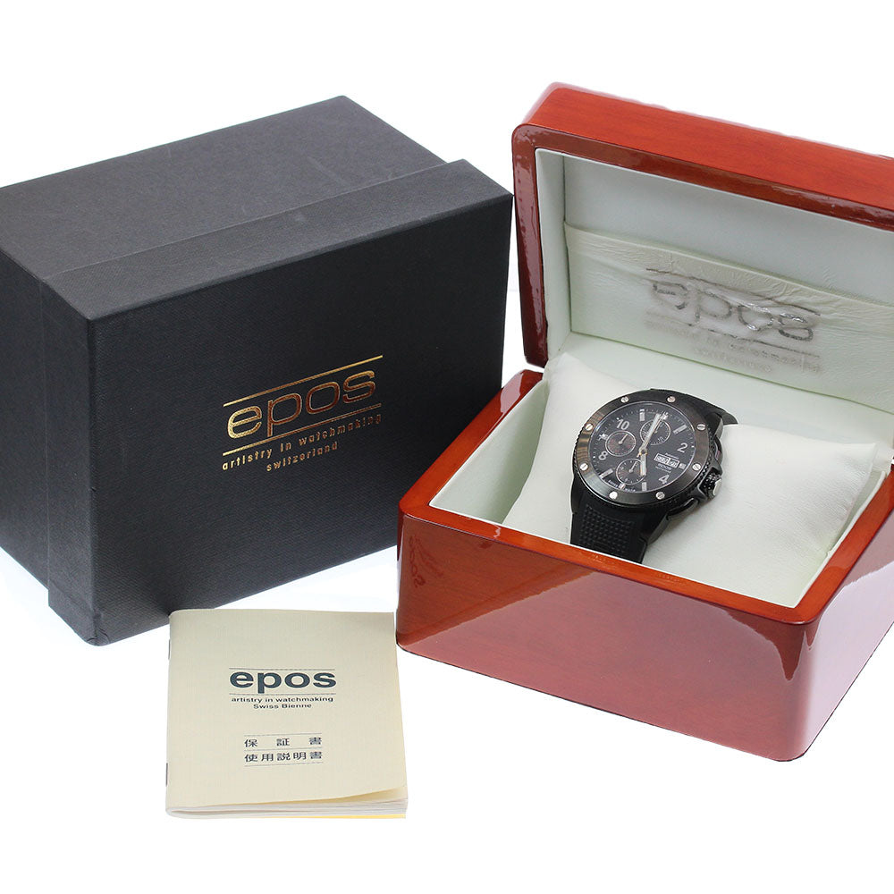 EPOS 3388SBBKR Chronograph Day-Date Automatic Men's Watch with Box and Warranty.