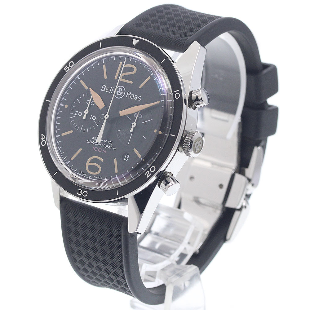 Bell & Ross BR126-94 Vintage Officer Black Date Chronograph Automatic Men's Watch Excellent Condition with Warranty.
