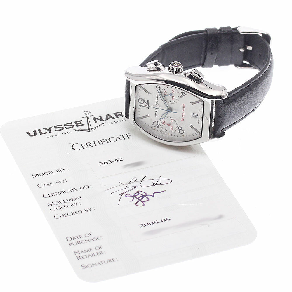 Ulysse Nardin 563-42 Michelangelo Chronograph Automatic Men's Watch with Warranty Card