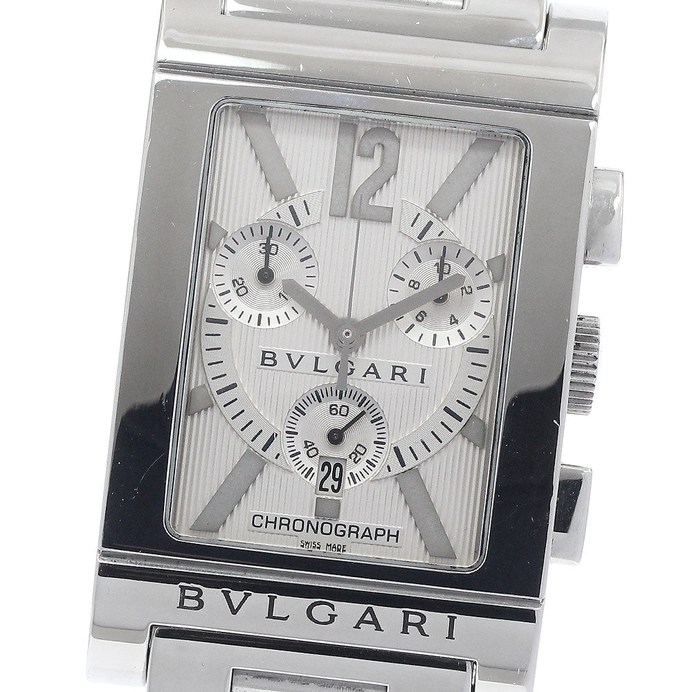 BVLGARI RTC49S Rettangolo Date Chronograph Quartz Men's Watch