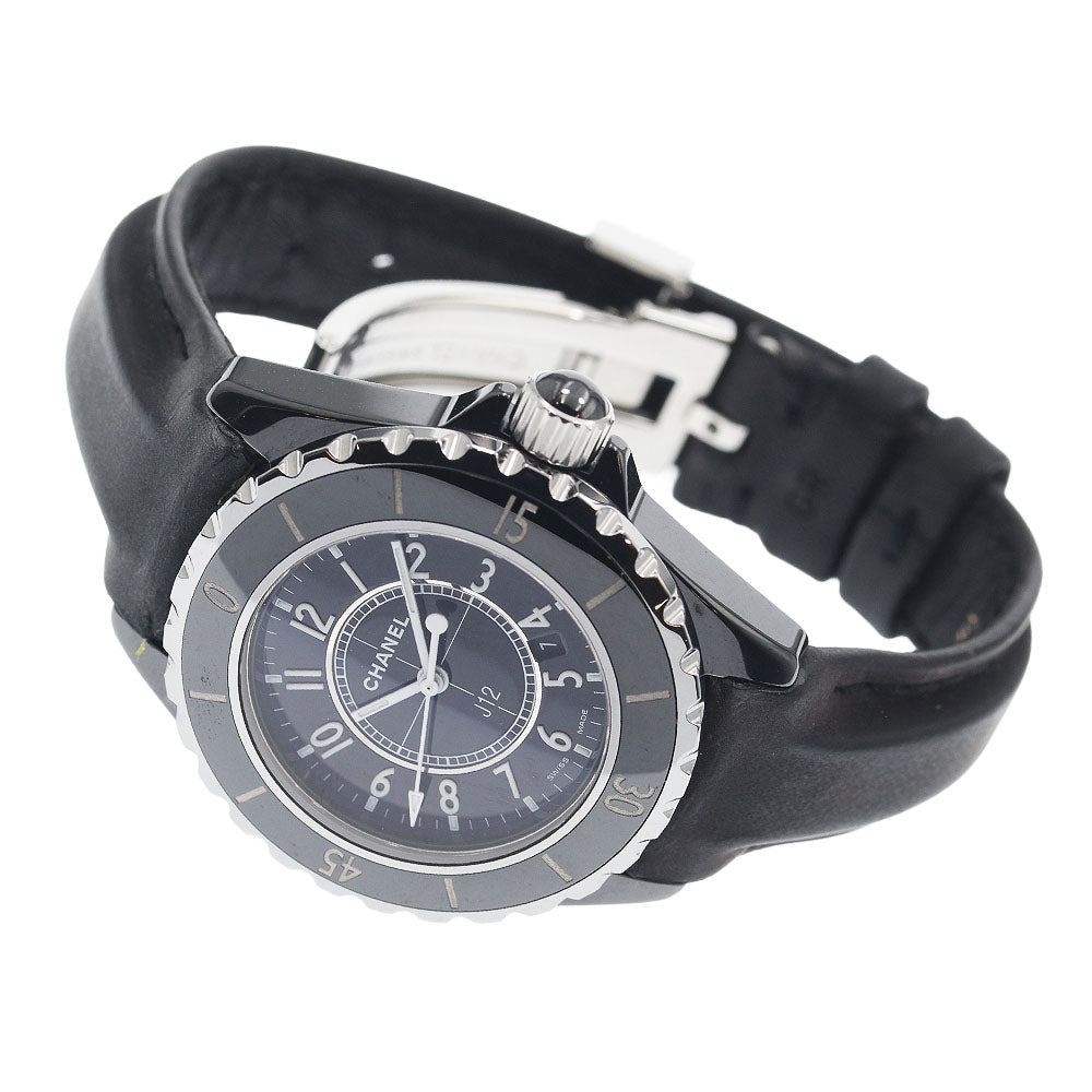 CHANEL H0680 J12 Black Ceramic Date Quartz Ladies Watch (Good Condition)