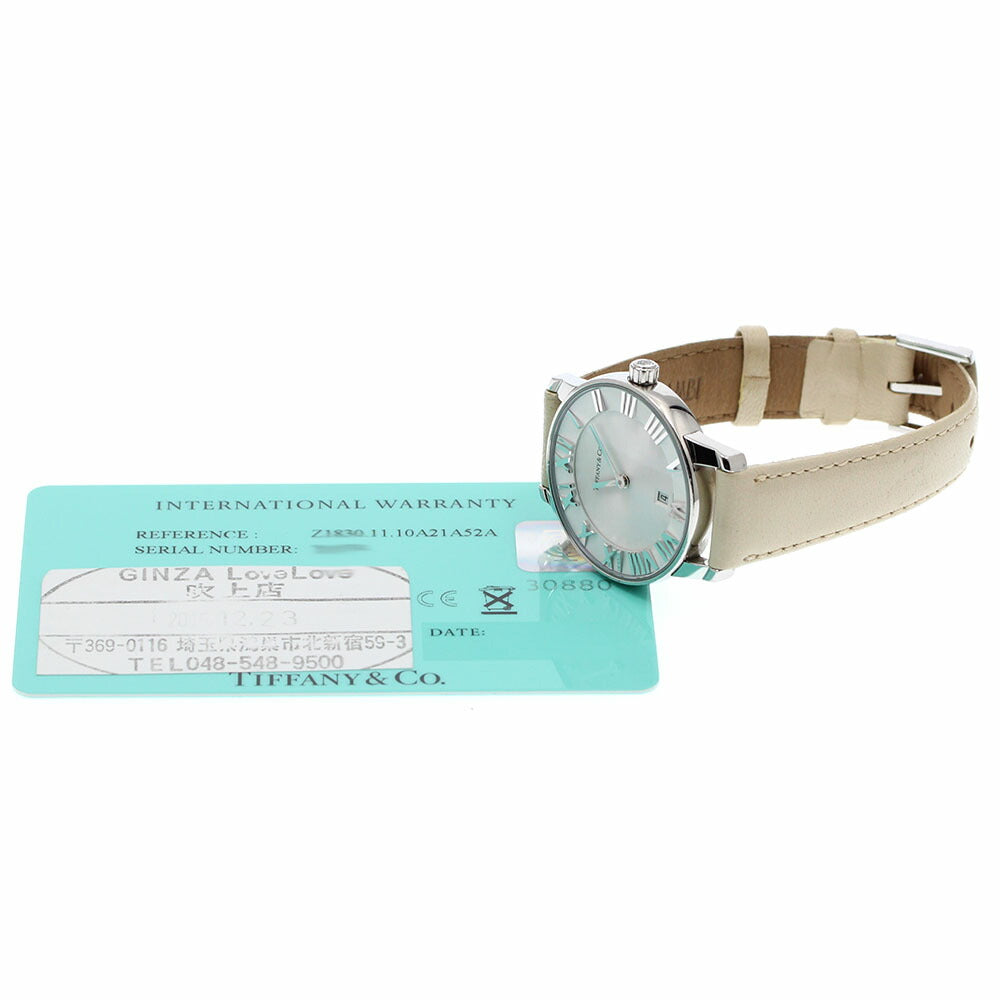 TIFFANY&Co. Z1830.11.10A21A52A Atlas Dome Date Quartz Ladies Watch with Warranty