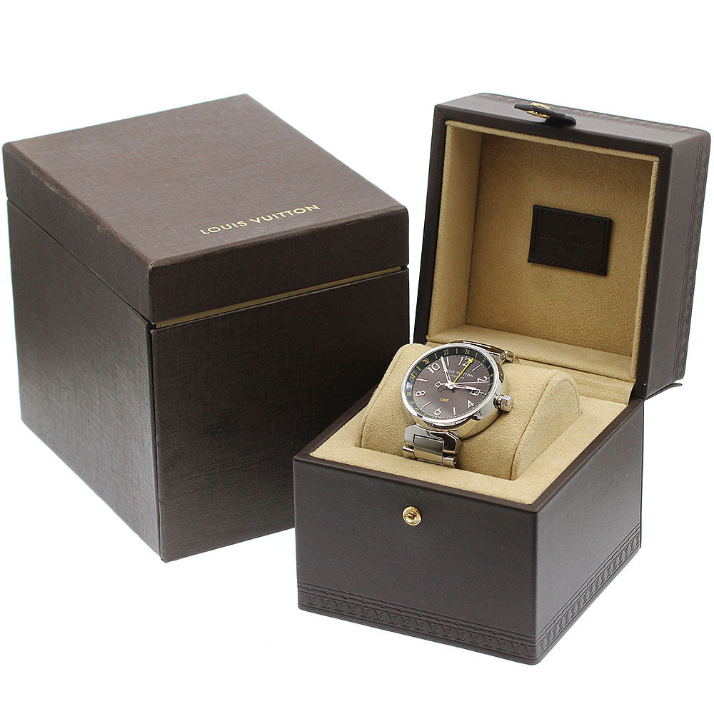 LOUIS VUITTON Q1155 Tambour GMT Date Automatic Men's Watch Excellent Condition with Box