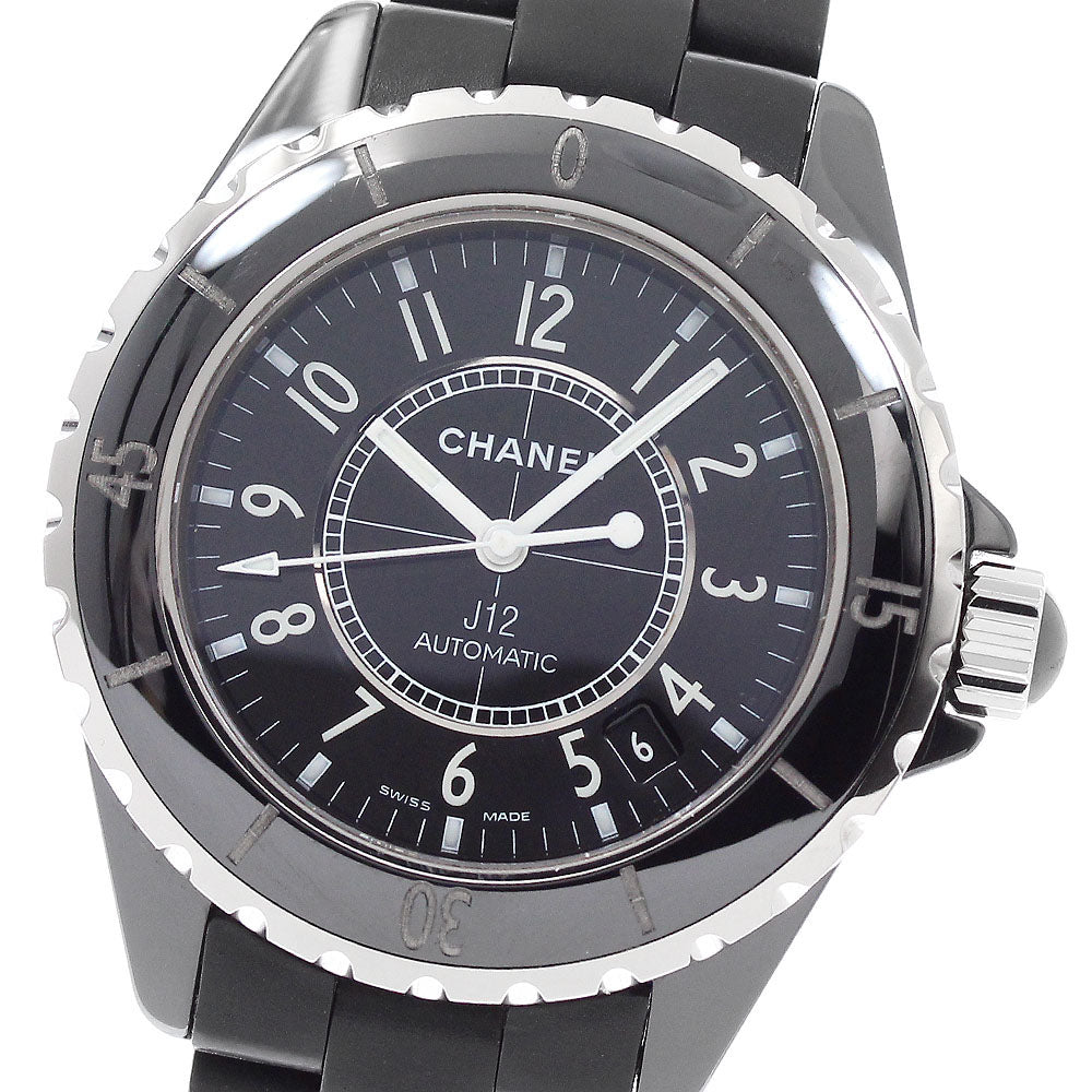 CHANEL H0684 J12 Black Ceramic 38mm Rubber Bracelet Automatic Men's Watch