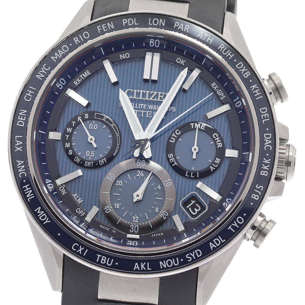 CITIZEN CC4050-18L/F950-0029S02 Attesa ACT Line Chronograph Day-Date Solar Radio-Controlled Men's Watch (Good Condition)