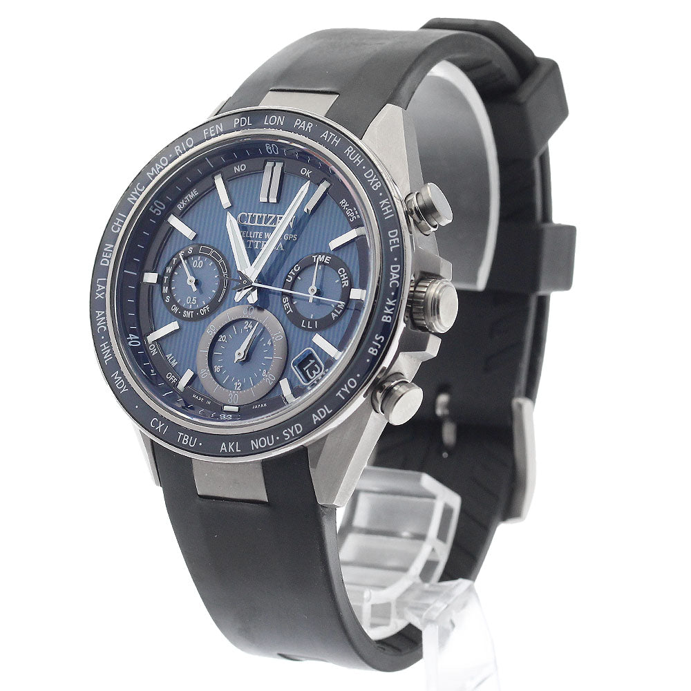 CITIZEN CC4050-18L/F950-0029S02 Attesa ACT Line Chronograph Day-Date Solar Radio-Controlled Men's Watch (Good Condition)