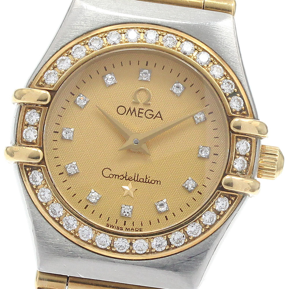 OMEGA 1267.15 Constellation Diamond Bezel 12P Diamond Full Bar Quartz Ladies