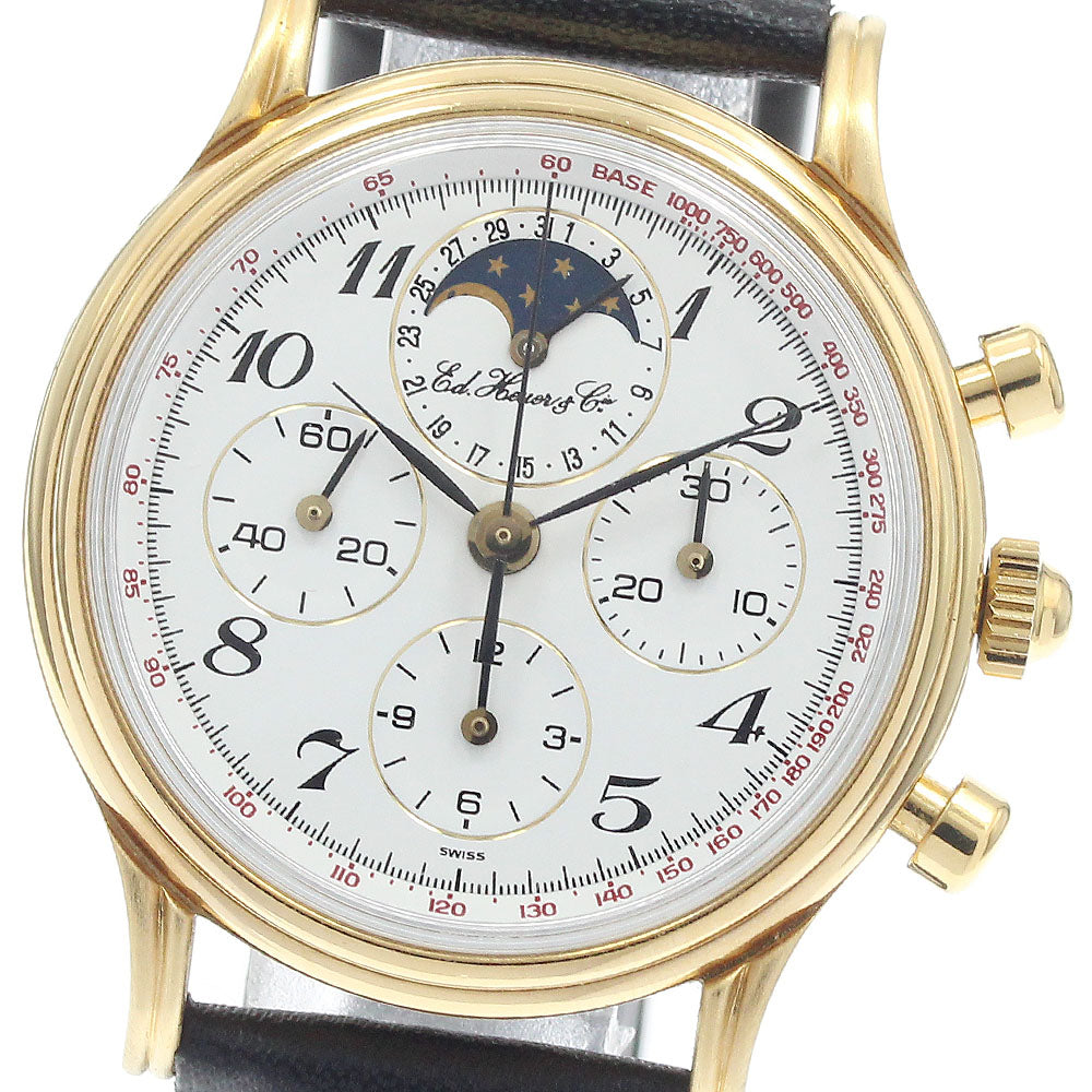 Heuer 188.205/1 Edward 125th Anniversary Moon Phase Chronograph Manual Winding Men's Watch with Box and Warranty