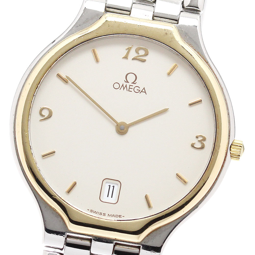 OMEGA 4330.62 De Ville YG Bezel Date Quartz Men's Watch with Warranty