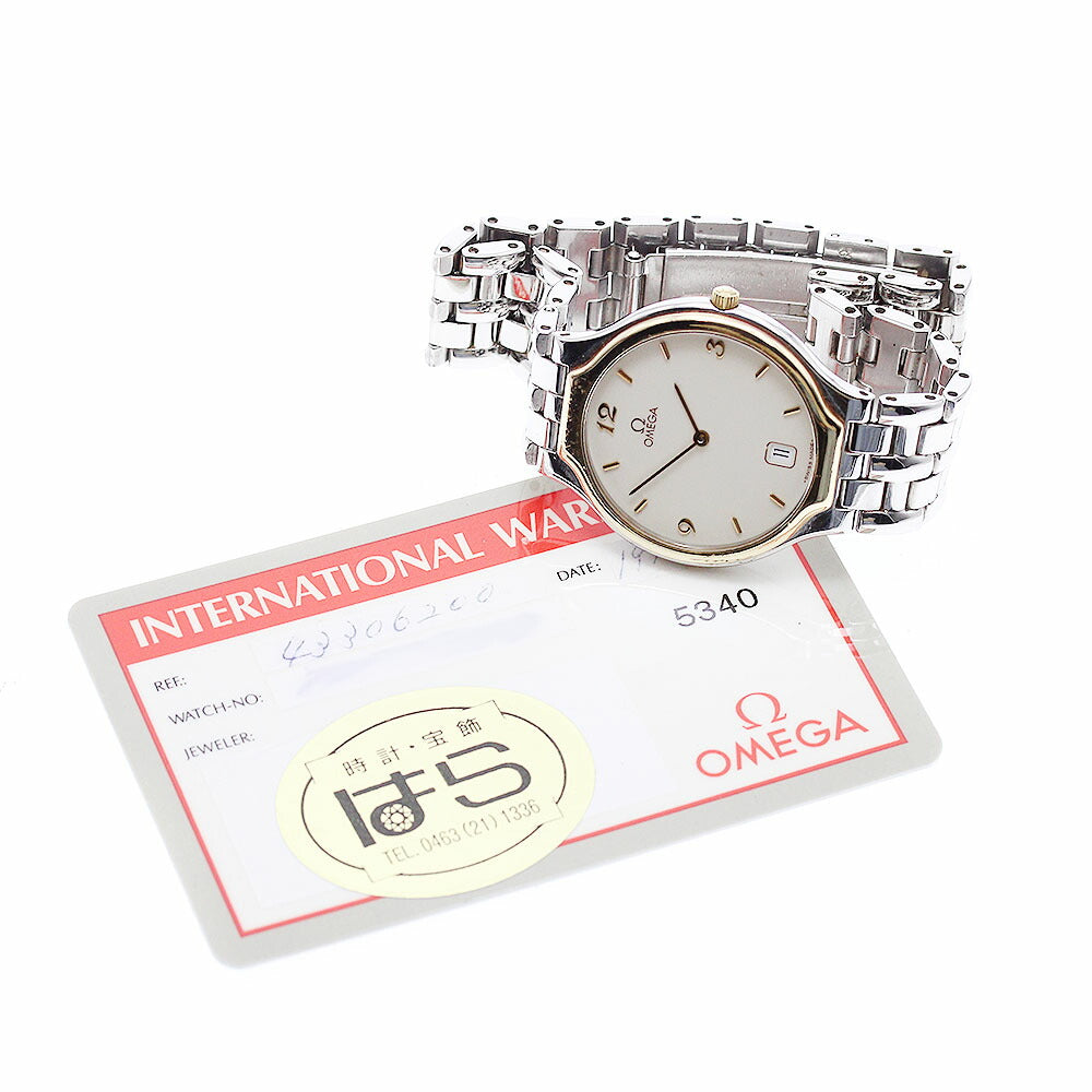 OMEGA 4330.62 De Ville YG Bezel Date Quartz Men's Watch with Warranty