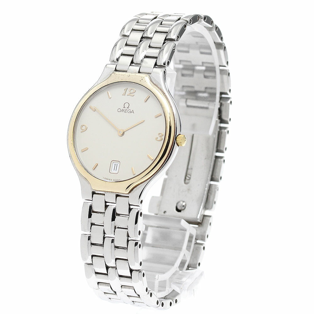 OMEGA 4330.62 De Ville YG Bezel Date Quartz Men's Watch with Warranty