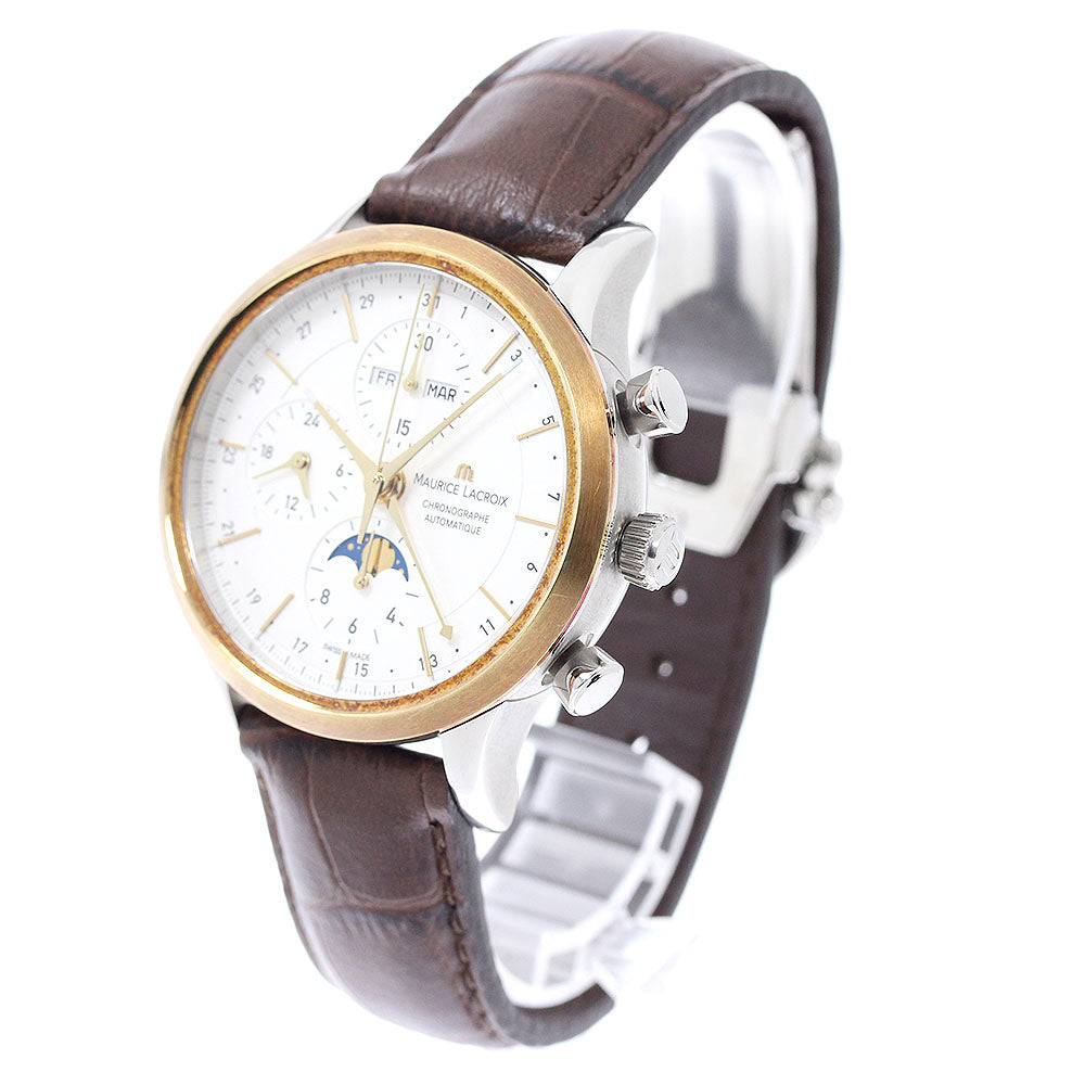 MAURICE LACROIX LC6078 Le Classique YG Bezel Chronograph Automatic Men's Watch (Good Condition)