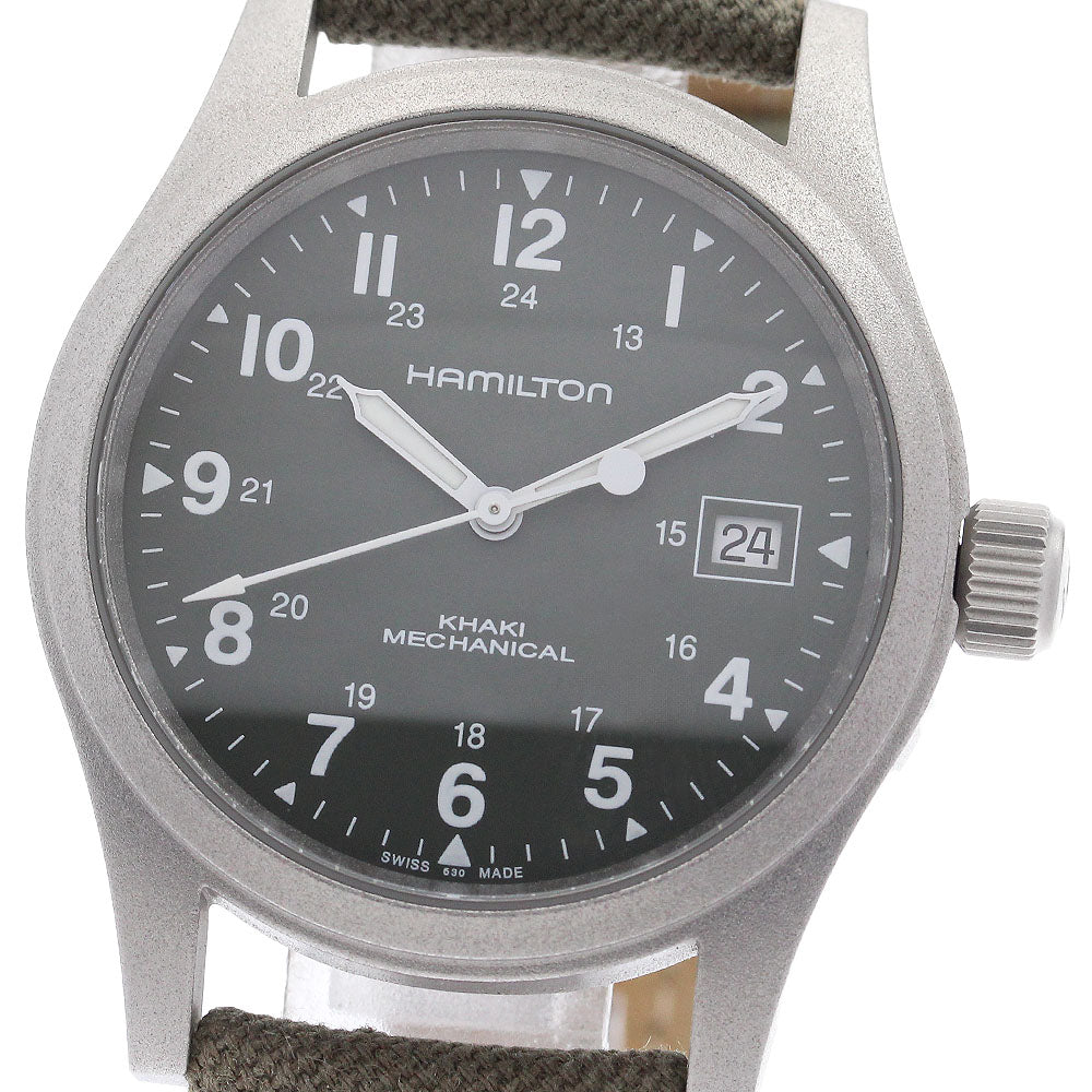 HAMILTON H694190 Khaki Field Date Manual Winding Men's Watch (Good Condition)