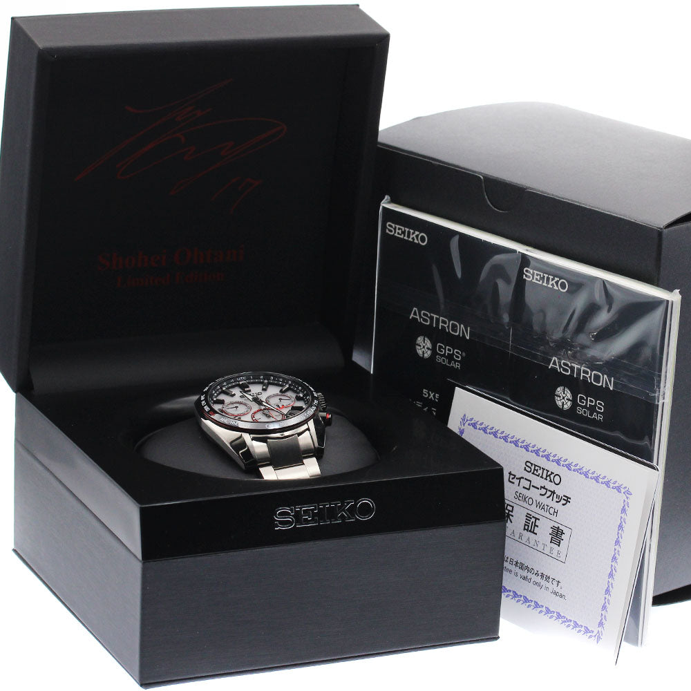 SEIKO SBXC081/5X53-0BE0 Astron Shohei Ohtani Limited Edition Limited to 1700 Pieces Solar Powered Radio Controlled Men's Watch Excellent Condition with Box and Warranty.