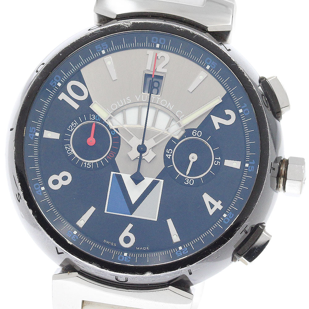 LOUIS VUITTON Q102G Tambour Regatta Date Chronograph Automatic Men's Watch with Box