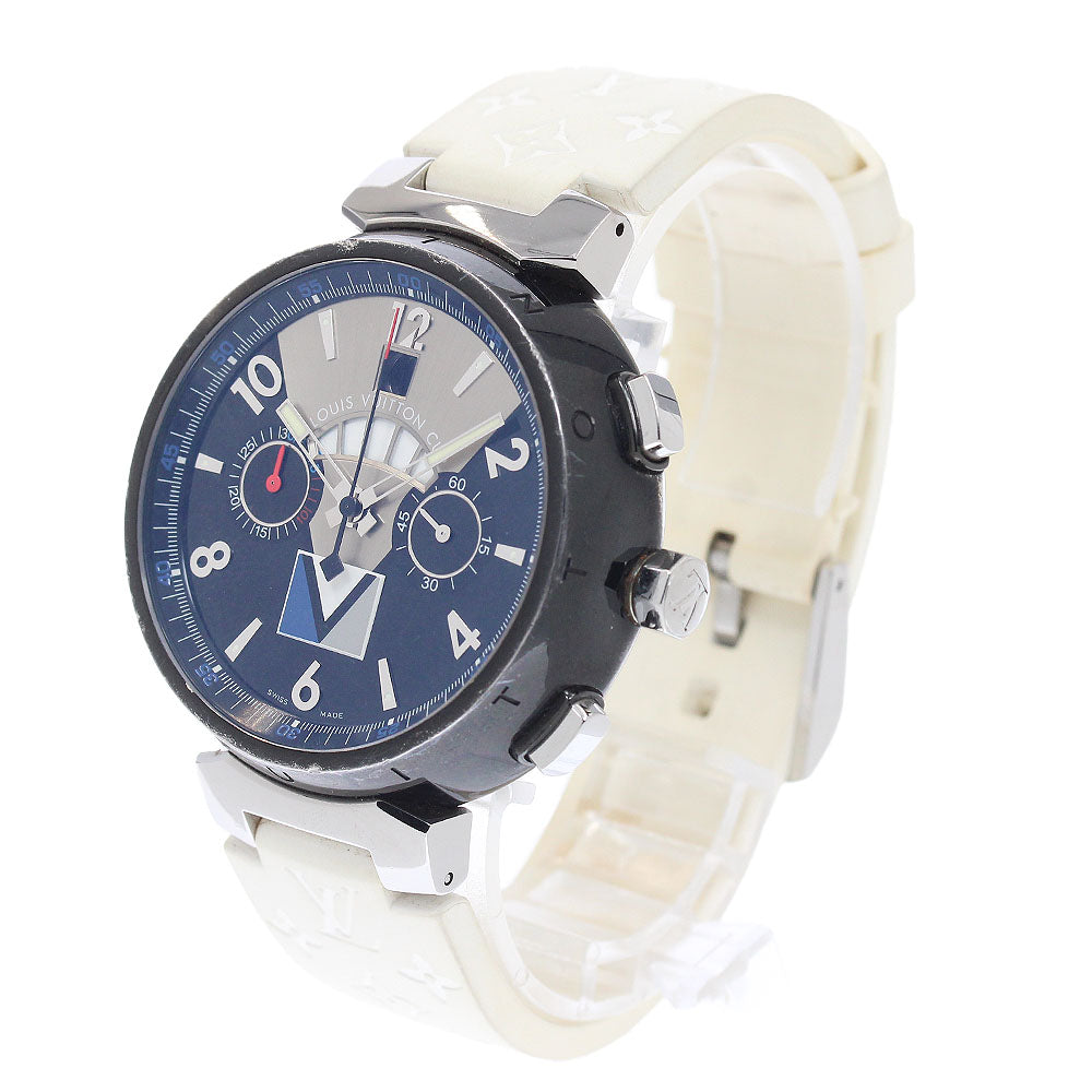 LOUIS VUITTON Q102G Tambour Regatta Date Chronograph Automatic Men's Watch with Box